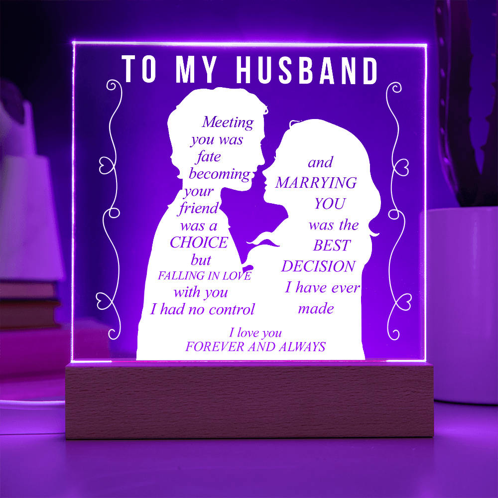 To My Husband | Square Acrylic Plaque