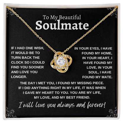 To My Beautiful Soulmate | Love Knot Necklace