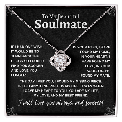 To My Beautiful Soulmate | Love Knot Necklace